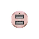 Powerology – Chargeur rapide de véhicule avec double port USB 4A, métallique, or rose-Fini noir lisse
