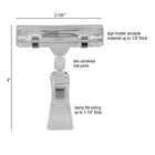 Eddie's - Porte-affiches Versa Clip - 4" de long - transparent - 2Paquet de 5 (130652-25)-Clair