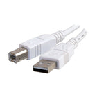 C2G – Câble USB 2.0 A/B, 2 m/6,5 pi blanc-Raccordez votre appareil USB à un port de votre concentrateur USB, PC ou Mac(R)