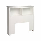 PrepacMC – Tête de lit à bibliothèque pour lit une place de 44,75 po, blanc-Bois composite MDF stratifié blanc pour plus de durabilité