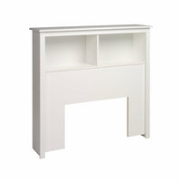 PrepacMC – Tête de lit à bibliothèque pour lit une place de 44,75 po, blanc-Bois composite MDF stratifié blanc pour plus de durabilité