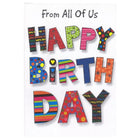 Rosedale – Cartes d’anniversaire et enveloppes « From All Of Us » 5 1/2 x 8 po, 12/paquet (15641)-Imprimé sur du papier cartonné non couché de haute qualité