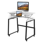 Rocelco - Ensemble rehausseur de bureau de luxe à hauteur ajustable de 40" et support au sol - Blanc / Noir-10