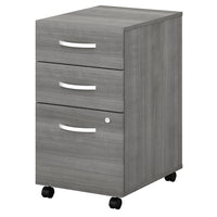 Classeur mobile à 3 tiroirs Studio C de Mobilier d’entreprise Bush - format lettre/légal - gris platine-Le classeur mobile à 3 tiroirs est expédié entièrement assemblé pour vous faciliter la t'che