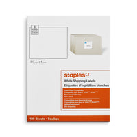 Staples - Étiquettes d'expédition blanches pour imprimantes jet d'encre/laser,3-1/3" x 4", paq./600-Créez des étiquettes personnalisées
