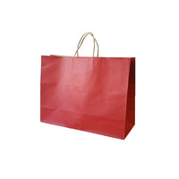 Wamaco - Sacs de magasinage Kraft couleur, 16 x 6 x 13 (po), rouge, paquet de 100-Sacs de magasinage Kraft couleur