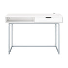 CorLiving - Bureau Auston à tirroir unique - Blanc-Finition en faux bois blanc léger de haute qualité
