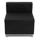 Flash Furniture – Alon Series ZB803580SBK, ensemble de réception 6 pièces, cuir souple,noir-Ligne de coutures tout au long de la chaise