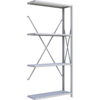 Metalware – Étagère sans boulons RK206, 4 tablettes, 36 x 18 x 76 po, gris pâle-Unité d'étagère supplémentaire (barres non incluses)