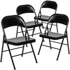 Flash Furniture - Chaise pliante en métal de série Hercules, noir, paq./4 (4BDF002BK)-paquet de 4 chaises pliantes en métal