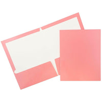 JAM PaperMD – Chemises de présentation lustrées avec 2 pochettes, rose bébé, 50/paquet (31225348C)-Rose