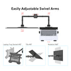 ShoppingAll - Support pour double écran et ordinateur portable entièrement réglable - Noir-5