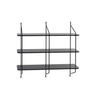 Can-Bramar Modernatta 3 Tier Wall Mounted Bookcase - Matte Black-Bibliothèques murales