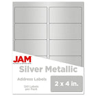 Jam Paper Étiquettes postales, 2 x 4 po, argent métallique, 120/paquet (40732539)-Étiquettes avec adresse d’expédition