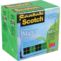 Ruban adhésif Magic à base de plantes Scotch, 19 mm x 22,8 m, paquet de 2-Fait d’adhésif à 65 % d’origine végétale