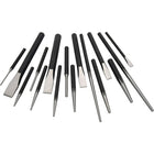 Dynamic Tools – Ensemble de 16 poinçons et burins-Comprend : 5 burins : 5/16 po, 1/2 po, 5/8 po, 3/4 po, 7/8 po, 3 pointeaux centraux : 1/8 po, 5/32 po, 1/4 po, 3 poinçons : 1/8 po 3/16 po, 1/4 po, 2 chasse-goupilles : 3/16 po, 1/4 po, 3 chasse-goupilles : 1/8 po, 3/16 po, 1/4 po