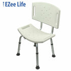EZee Life - Chaise de douche sans outils (CH1060TF) avec dossier, blanc-Dimensions Long x Larg x Haut : 13 x 20 x 14 (po)