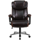 Flash Furniture-Fauteuil de bureau de luxe pivotant Big & Tall série Hercules, capacité de 500 lb, cuir brun, GO2223BN-Chaise de bureau Big & Tall contemporaine