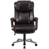 Flash Furniture-Fauteuil de bureau de luxe pivotant Big & Tall série Hercules, capacité de 500 lb, cuir brun, GO2223BN-Chaise de bureau Big & Tall contemporaine