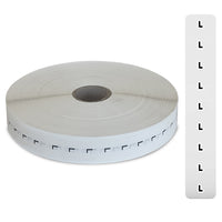 Eddie's Bandes d'autocollants Sizer - L - impression noir et blanc sur clair - 3/4"x 4-1/2" - rouleaux de 1000-impression noir et blanc sur clair