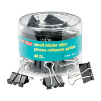 Staples - Pinces relieuses, petites, 3/4 po, noires, paquet de 40-Fabriquées en acier trempé pour plus de résistance et un usage à long terme