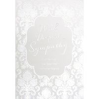 Rosedale – Cartes et enveloppes formelles « With Deepest Sympathy » 5 1/2 x 8 (po) 12/paquet (17501)-Imprimé sur du papier cartonné non couché de haute qualité