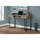Monarch Specialties - 7360 Bureau 48 po L - Taupe Fonce/Metal Noir-3 compartiments ouverts avec étagère supérieure pour un accès facile aux essentiels de bureau