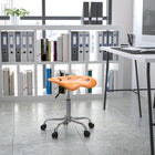 Flash Furniture – Tabouret brillant avec siège de type tracteur, 25,75 po, jaune-orange (LF214AORANYELL)-5,5 po Réglage de la plage de hauteur