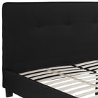 Flash Furniture - Grand lit plateforme tapissier capitonné Tribeca - tissu noir-Capitonné