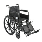 Drive Medical – Fauteuil roulant Silver Sport 2 avec accoudoirs, appuie-jambes fixes et siège de 18 po-Noir, acier