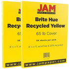 JAM Paper Papier cartonné Brite Hue recyclé, lisse, 8 1/2 x 11 po, jaune, 100 feuilles/paquet-Jaune