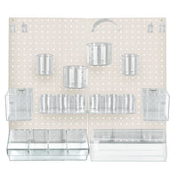 Azar - Kit d'organisateur de mur de panneaux perforés de 24 pièces avec deux panneaux et assortiment accessoire - blanc-Vendu en multiples de: 1