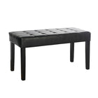 CorLiving – Banc California LMY-100-O à 24 panneaux, similicuir, noir-Capitonnage élégant à 24 panneaux