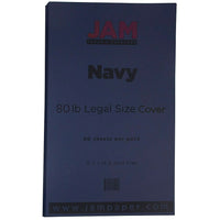 JAM Paper - Papier cartonné mat de format légal, 8,5 x 14 po, 80 lb, bleu marine, 50/paquet (64429515)-Couleur : Bleu marine