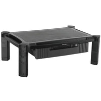 StarTech - Soulève-moniteur avec tiroir, ajustable en hauteur, grand, (MONSTADJDL)-Support de moniteur à hauteur ajustable grand format de 19,7 po x 13 po qui se place facilement sur le bureau