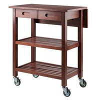 Winsome – Chariot de cuisine Jonathan avec abattant, fini noyer (94734)-Chariot de cuisine