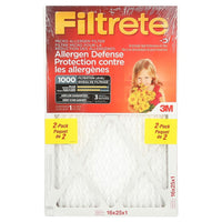 Filtrete - Filtre micro « Protection contre les allergènes » 16 x 25 x 1 po, paquet de 2-Attire et retient les microallergènes comme les phanères d’animaux, la fumée, la poussière domestique et les macroallergènes comme le pollen et les spores de moisissure