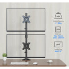 ShoppingAll - Support sur pied entièrement réglable pour deux écrans - noir-7