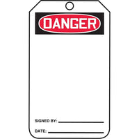 Accuform Signs - Étiquettes De Sécurité Avec Entête Vierge, Papier Cartonné, 3-1/8po La X 5-7/8po H, Anglais, paquet de 25-Hauteur 5-7/8po