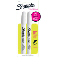 Sharpie - Marqueur de peinture à base d'huile, pointe moyenne, blanc, paq./2-Peinture permanente opaque à base d'huile