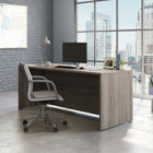 Sauder 71"W La Collection Affirm Bureau - Finition Hudson Elm-  La surface supérieure en mélamine est résistante à la chaleur, aux taches et aux rayures
