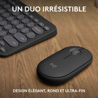 Logitech - Pebble 2 Combo, clavier et souris sans fil, discrets et portables, personnalisables, Logi Bolt, Bluetooth - Graphite-Pourquoi ne pas avoir les deux?: cet ensemble souris et clavier ultra-fin et portable, fabriqué avec du plastique recyclé, est léger, compact, et vous suit dans vos déplacements

