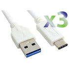 Exian – Câble USB-C, 1 m, blanc, paq./3-Synchronisation et recharge