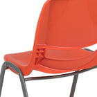 Flash Furniture - Chaise coquille orange, empilable et ergonomique de la série HERCULES avec cadre gris-Les trous de drainage du siège et le dossier ventilé facilitent le séchage
