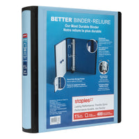 Staples - Reliure Better Binder - 1½ po - bleu-Plus résistante et plus facile à utiliser