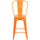 Flash Furniture – Tabouret de comptoir en métal, intérieur/extérieur, hauteur de 24 po, orange (CH3132024GBOR)-Tabouret de comptoir style Bistro