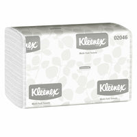 Kleenex - Essuie-mains à plis multiples - feuilles de 9,2 po x 9,4 po - 1 épaisseur - Blanc - Paquet de 8-150 feuilles/paquet