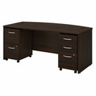 Bureau à devant arqué 72 po x 36 po avec classeurs mobiles Studio C de Bush Business Furniture - noyer noir/noyer noir-L’ensemble comprend : un bureau à devant arqué 72L x 36P, un classeur mobile à 2 tiroirs et un classeur mobile à 3 tiroirs