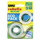 UHU - Ruban adhésif Rollafix avec recharge - 25 m × 19 mm-Sensible a la pression
