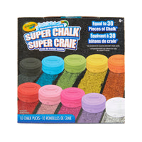 Crayola - Super Craie - Paquet de 10-Craie De Trottoir Crayola : 10 Rondelles De Craie Lavables Aux Couleurs Vives Pour Les Jeux À L'Extérieur !